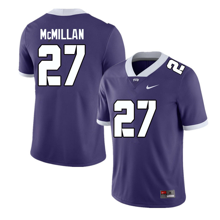 Men #27 Jaionte McMillan TCU Horned Frogs College Football Jerseys Sale-Purple